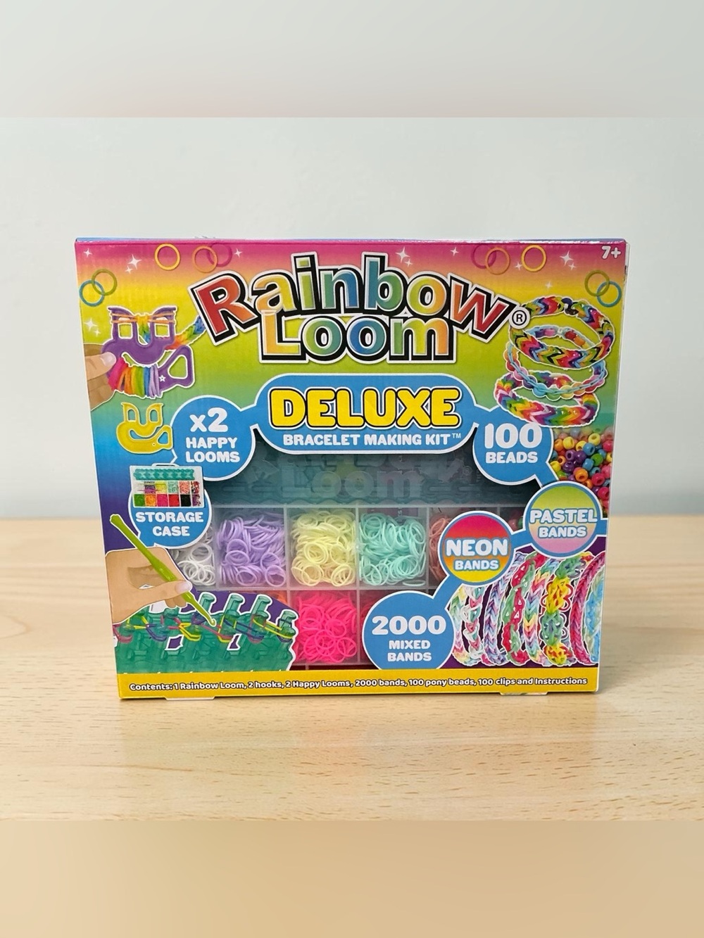 Rainbow Loom Deluxe Bracelet Making Kit New 2000 Bands 100 Beads Storage Case